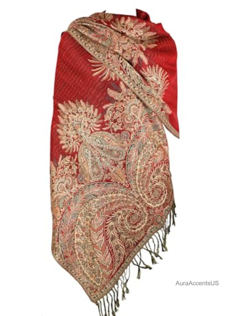 Viscose Acrylic Paisley Pashmina Shawl Wrap Women Fringe Wedding